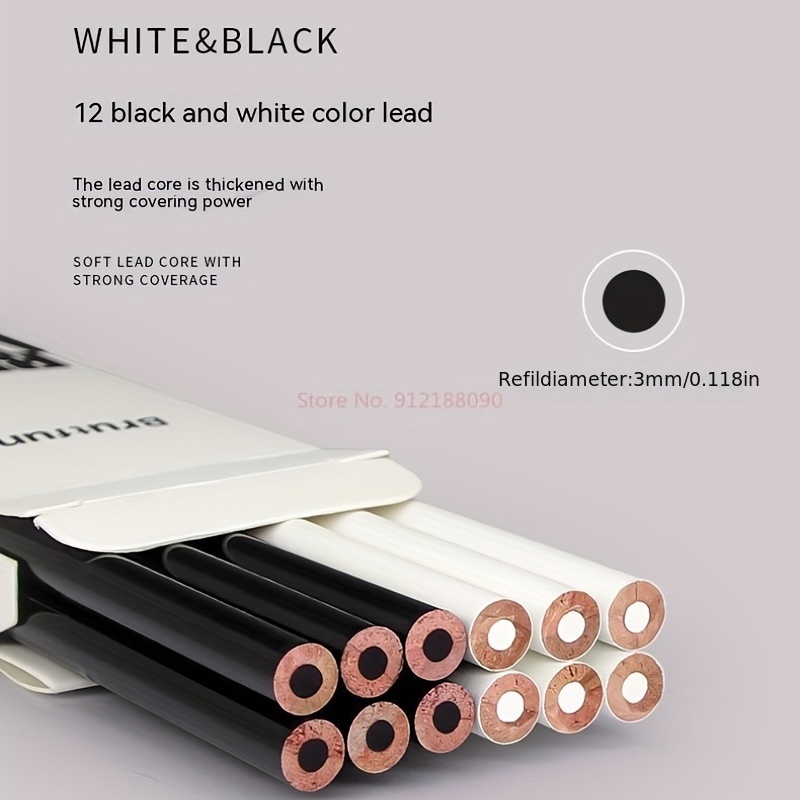 Black White Color Pencils permanent Color Drawing Pencil Oil - Temu