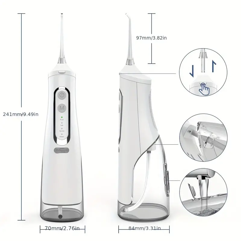 Electric Water Flossers For Teeth, Whitening Dental Oral Irrigator, Rechargeable Cordless Waterproof Whitening Teeth Brush Kit At Home And Travel details 1