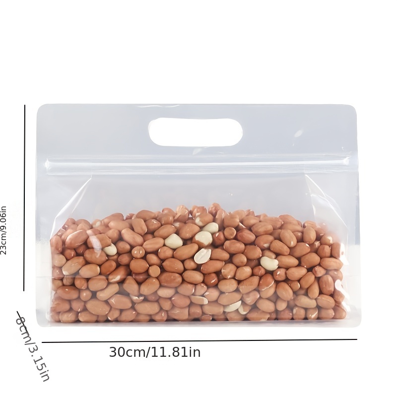 10pcs Eight side Sealed Food Bag Self standing Self sealed Snacks Nuts Clear Pla