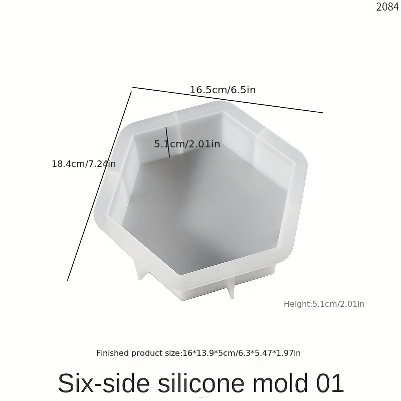 Bookend Silicone Mold Resin Dimensional Hexagon Ornament Bookshelf Bookend Resin Casting Mold Dried Flower Specimen Home Decor