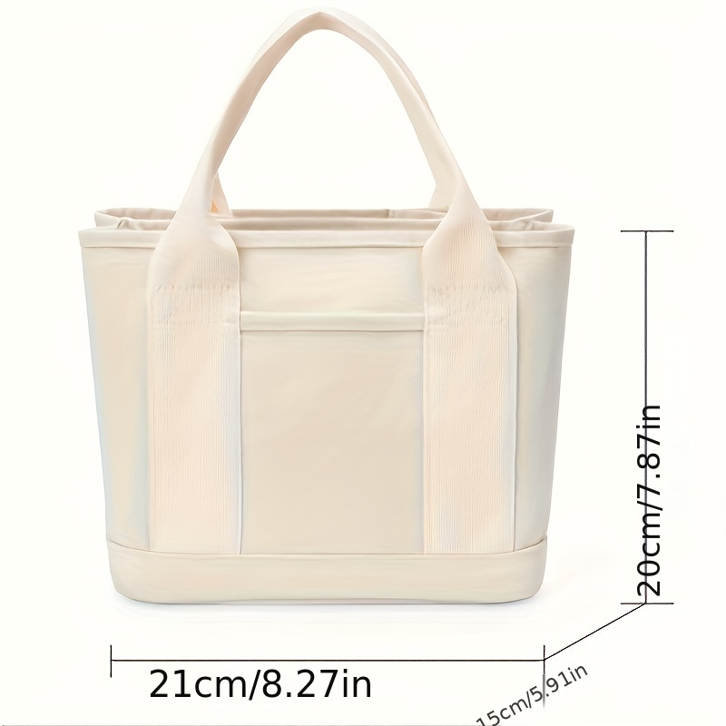 Borsa Tote In Tela Semplice, Borsa Pranzo Portatile Di Colore Solido, Borsa  A Mano E Borsa Casual Da Donna Per Lavoro, Viaggio E Picnic - Temu Italy