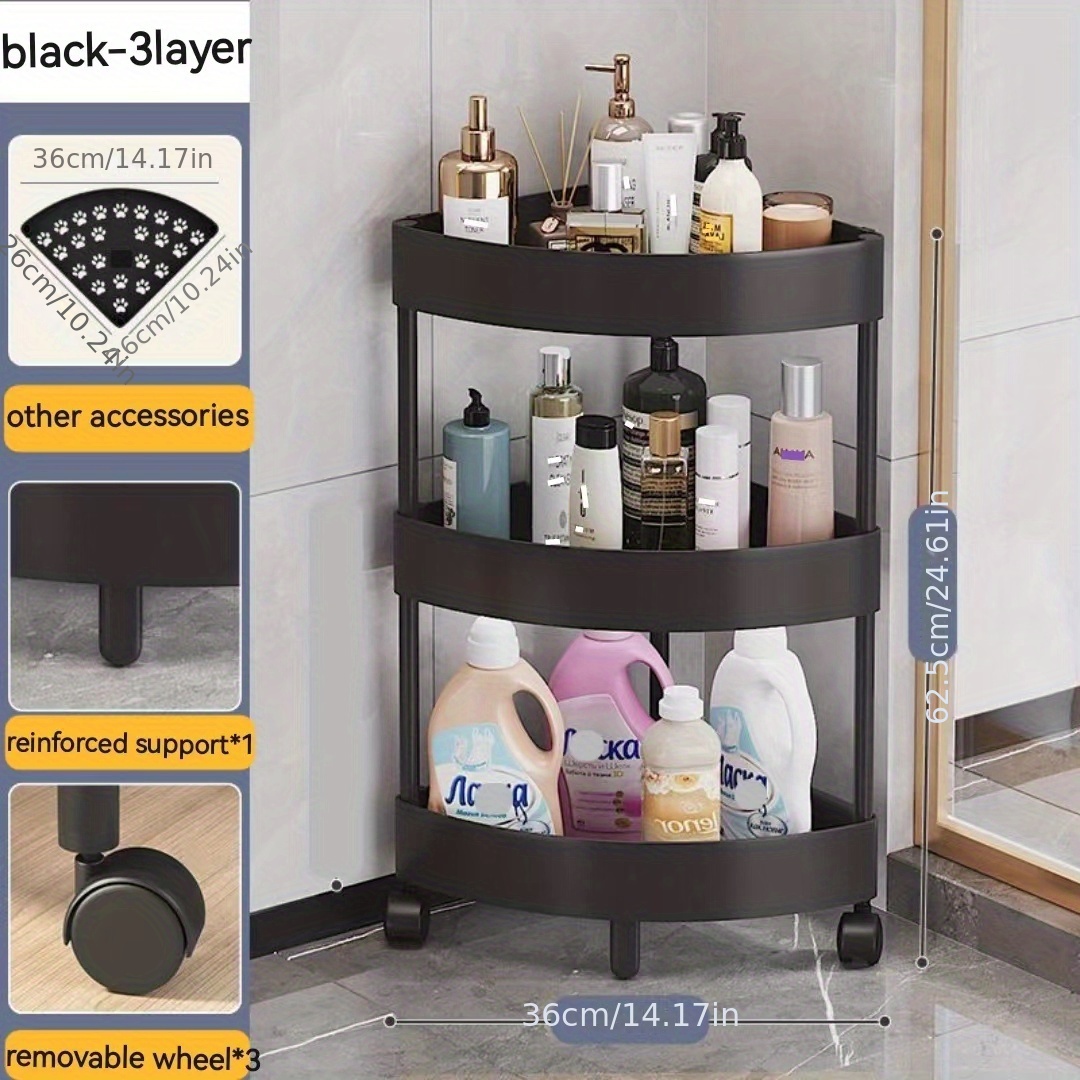 Corner Shelf Stand 3 Tier Organizer Rack Bathroom Storage Shelves Display  Unit