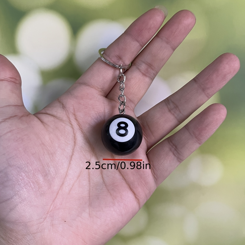 1pc Billiard Ball Keychain - Unique Funky Accessory With Detailed Mini Charm, Functional Novelty Keyring And Quirky Fashion Statement - Perfect For A Touch Of Whimsy To Keys And Bags