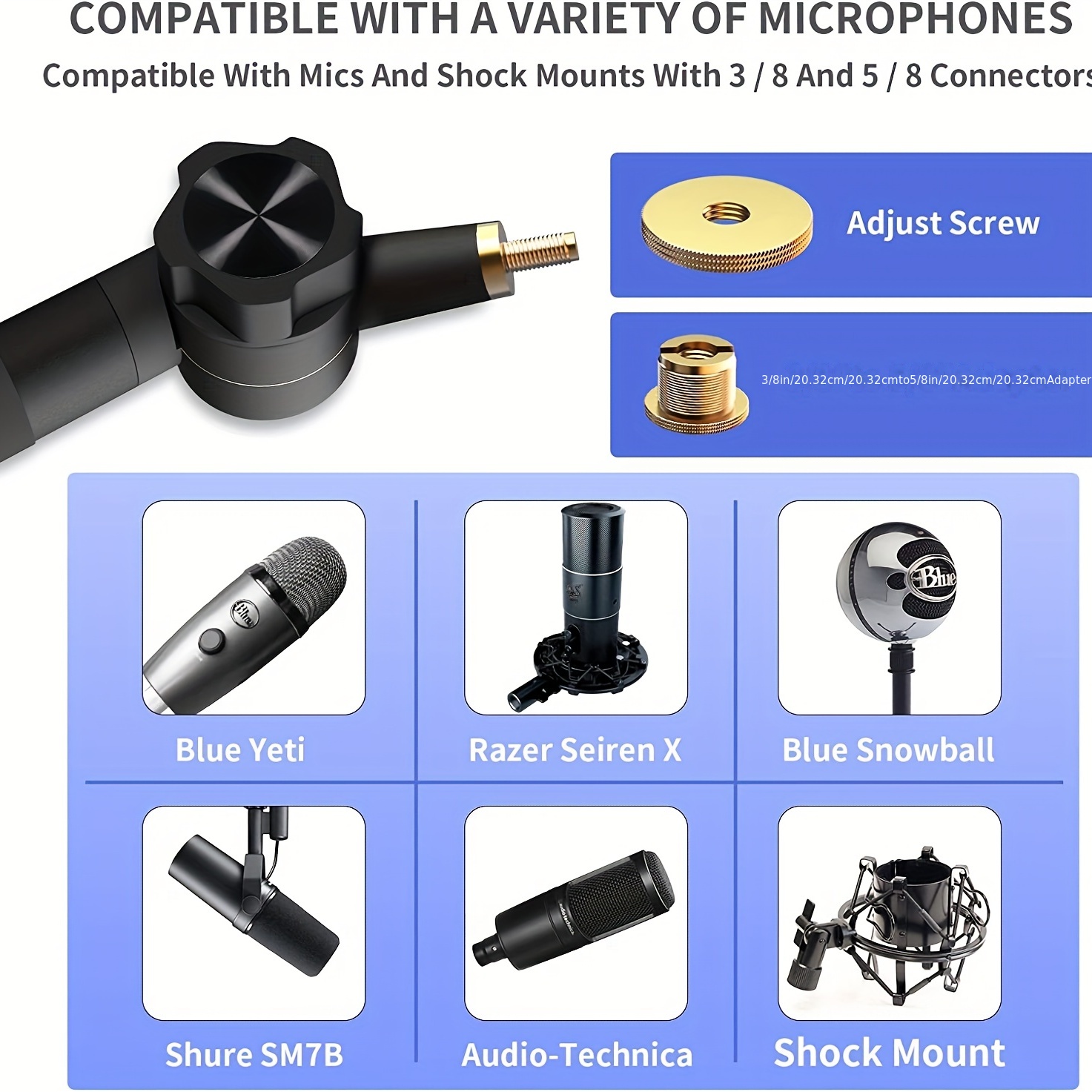 HONRecommades-Support de microphone réglable en métal avec bras de trépied,  rotatif pour vidéo en direct, diffusion statique, support rapide pour  téléphone portable - AliExpress