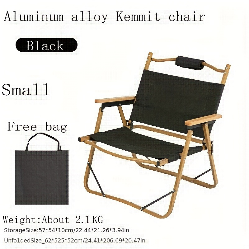 1pc Folding Chair Lightweight Portable Aluminum Wooden Handle