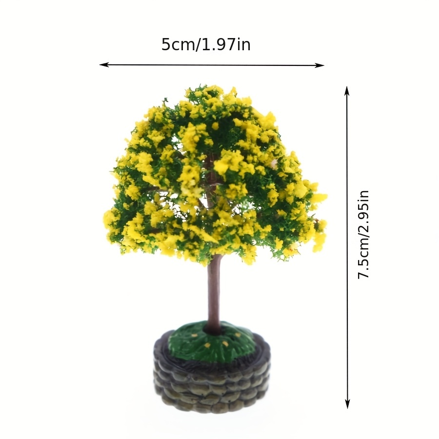 Pot Fleur Inclus VIONNPPT Mini Meuble Maison De Poupée 1:12 - Ornement Arbre Fruitier En Résine Avec Pot De Fleurs Orange
