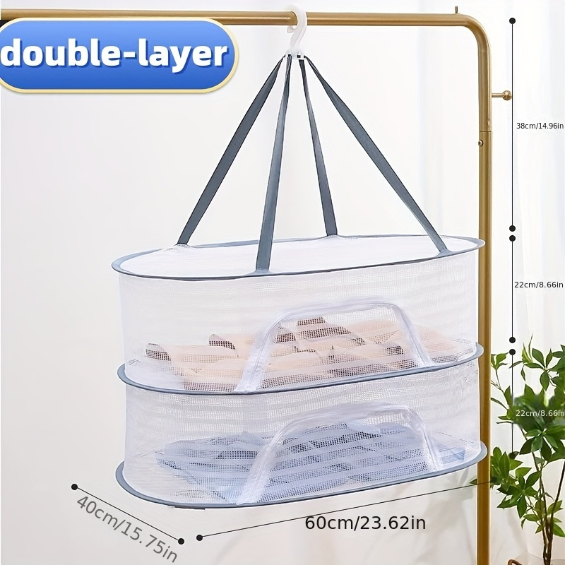 Multi-functional Foldable Drying Rack With Zipper - 1-3 Mesh Drying Rack, Suitable For Drying Herbs, Fruits, Vegetables And Fish - Durable Nylon Material With Handle