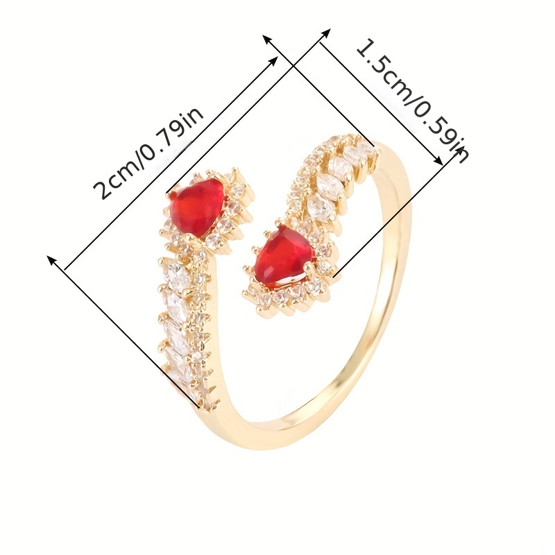 Heart Zirconia Adjustable Ring by Wheat Spike