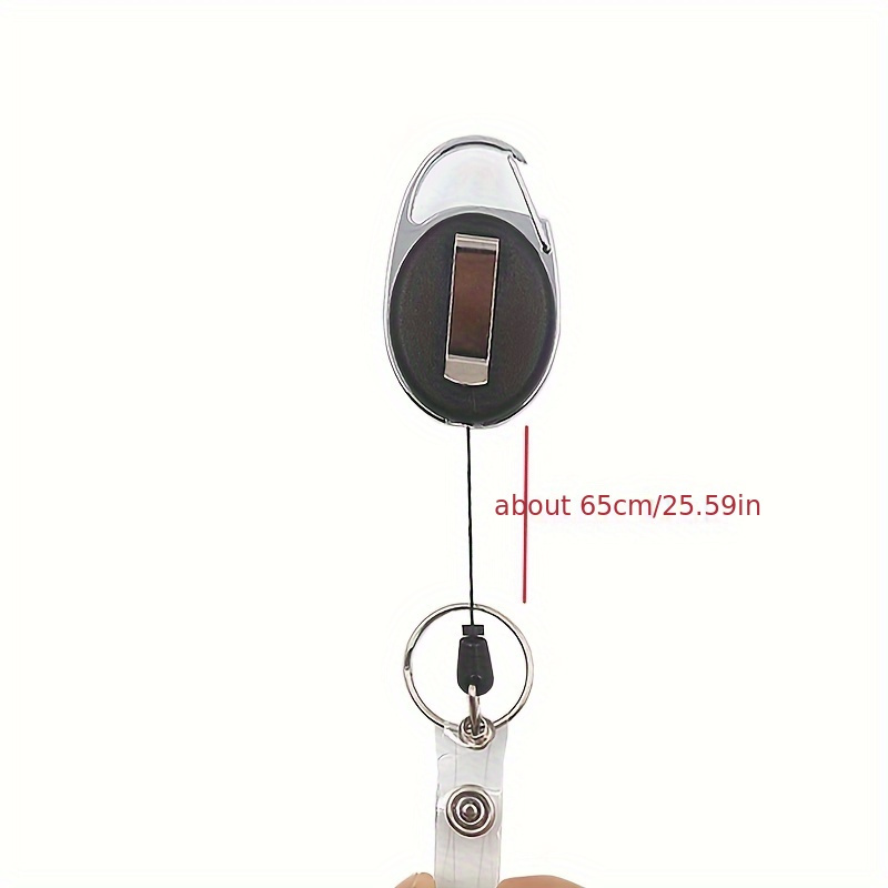 1 Pc Square Round Metal Retractable Nurse Badge Reel Clip Badge Holder  Students Doctor ID Card Holder Heavy Duty Keyring Keychai