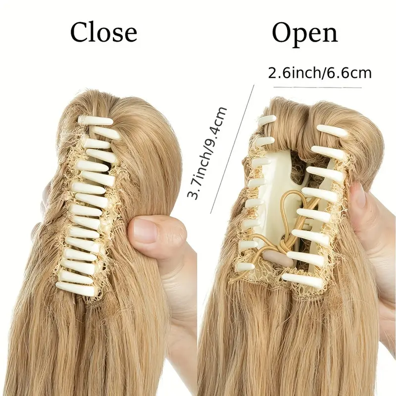 14inch long curly ponytail clip in hair extensions pony tail hairpiece for women hair accessories synthetic hair details 2