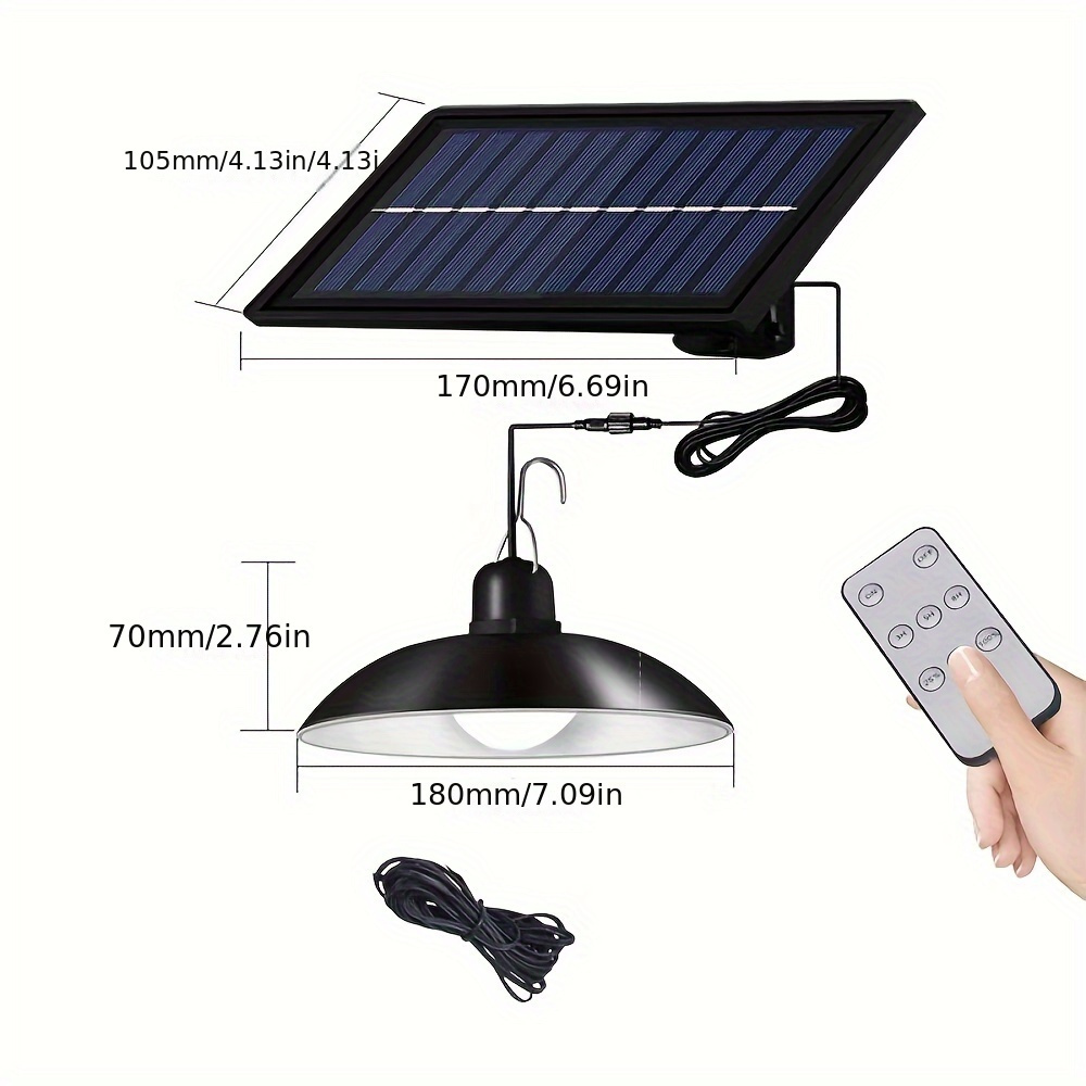 Double-Headed Solar Pendant Light with Remote Control