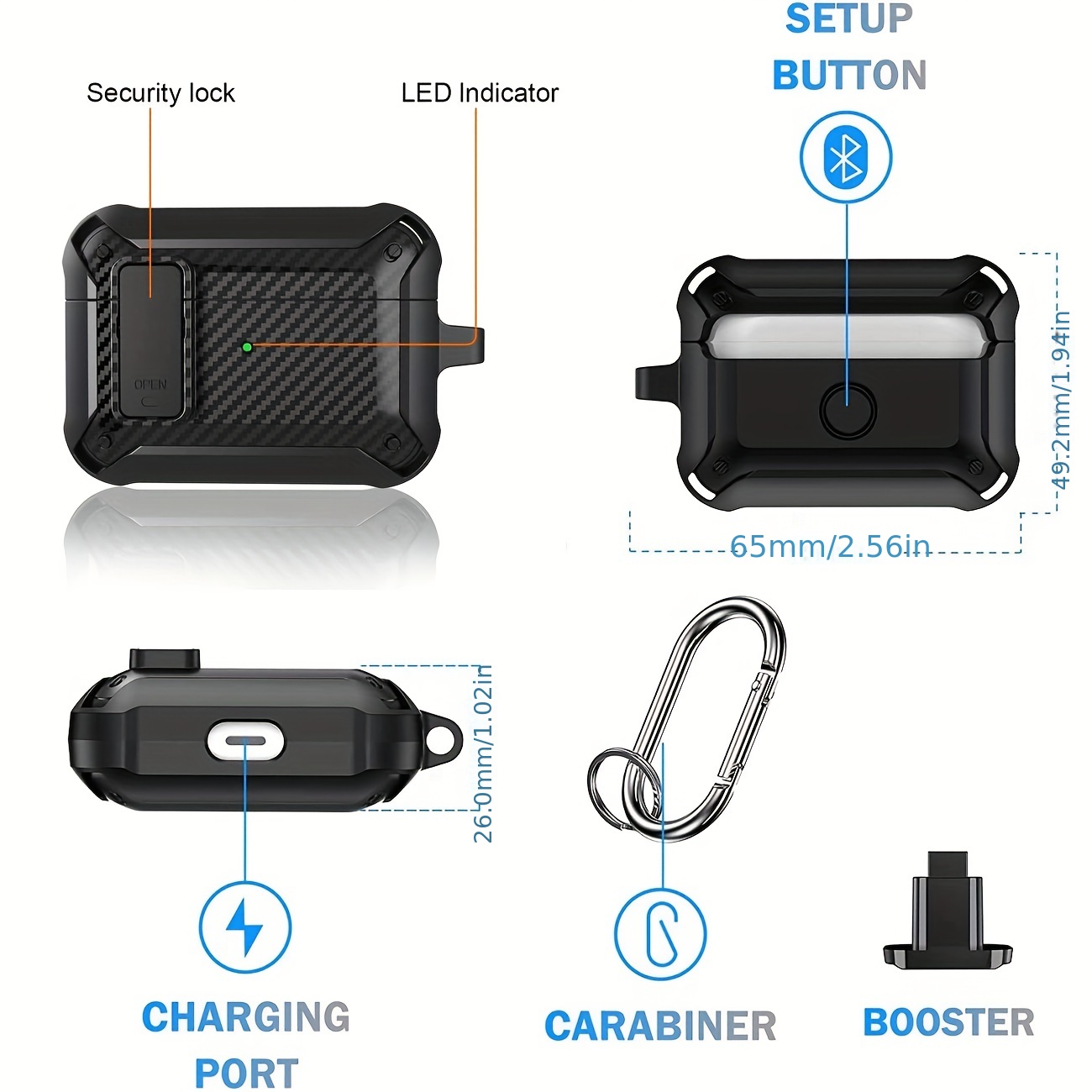 Case 1 2 3 Pro 2 Generation Carbon Fiber Secure Lock - Temu