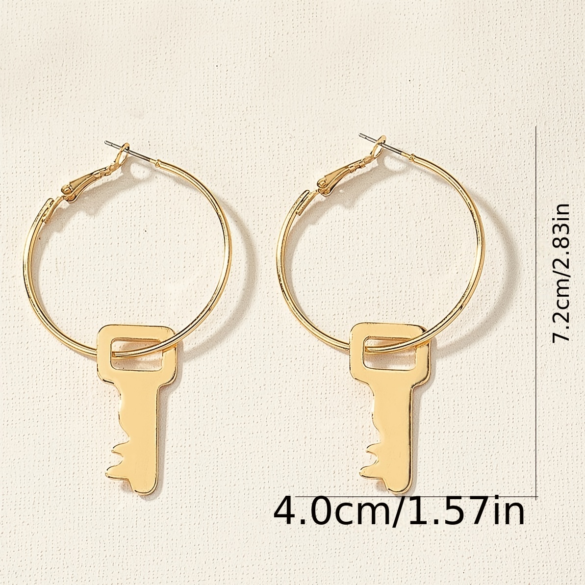 14k Gold Lock & Key Earrings
