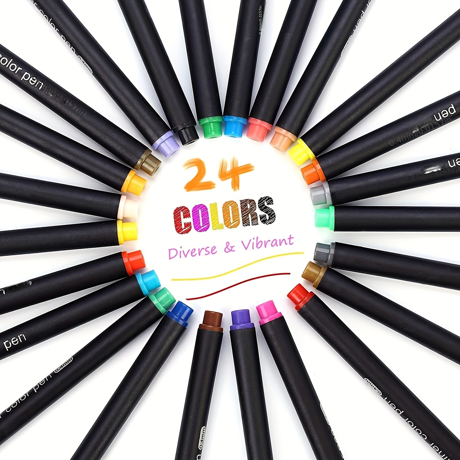 24-color Paint Pens, Colored Pens For Note Taking, Fine Point