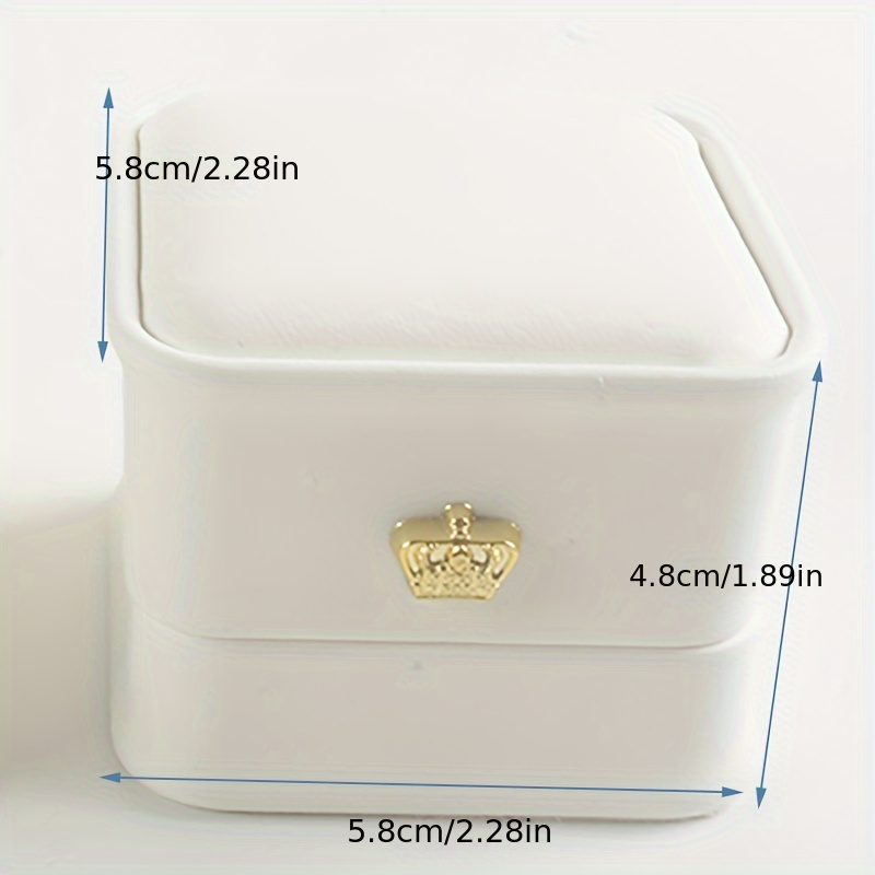 

1pc Classic Ring Storage Box With Crown Design Decor