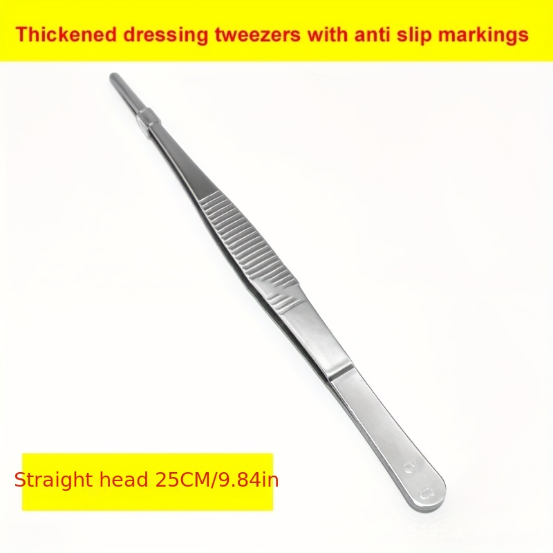 10 (25cm) Stainless Steel Straight Feeding Tongs Tweezers for