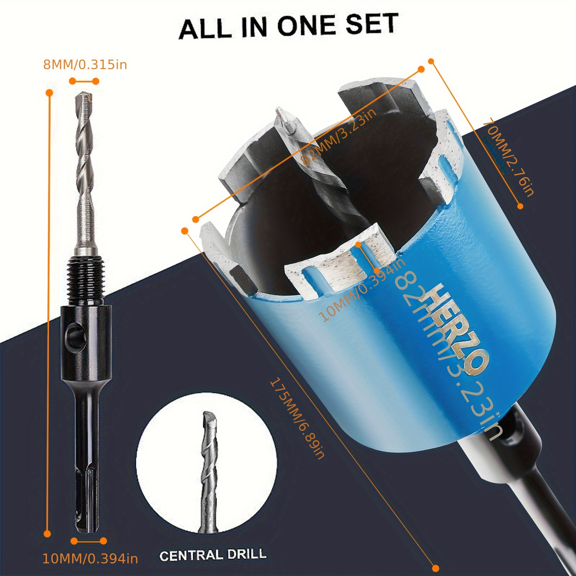 Hole Opener Drill Bit 82mm Diamond Brazed Core Dry Drill Bit Opener Diamond Drilling Core Bit