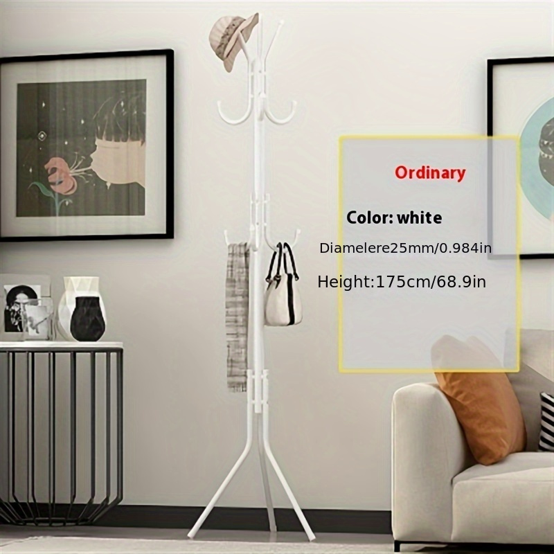 

Stylish Metal Coat Rack - Polished , Floor-standing For Entryway, Bedroom, Living Room - Space-saving Clothes And Hat Hanger