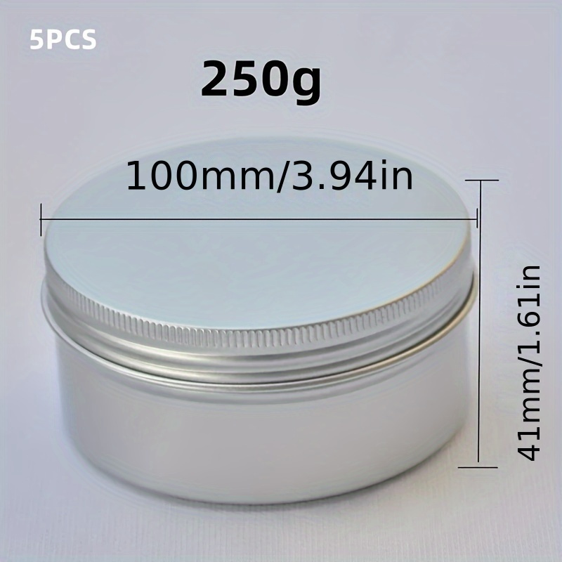 TEMU 5pcs Aluminum Cosmetic Jars With Screw Lids - Unscented, Metal Round Containers For Creams - Durable, Reusable