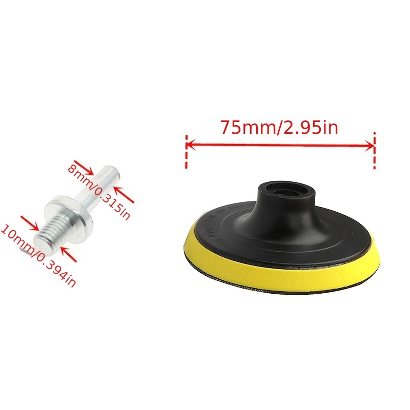 Image of 3/4/5 Inch(75mm/100mm/125mm) Buffing Pad For Sanding Discs, Rotary Backing Pad With M10/m14 Drill Attachment Adapter And Soft Foam Layer, 2pcs