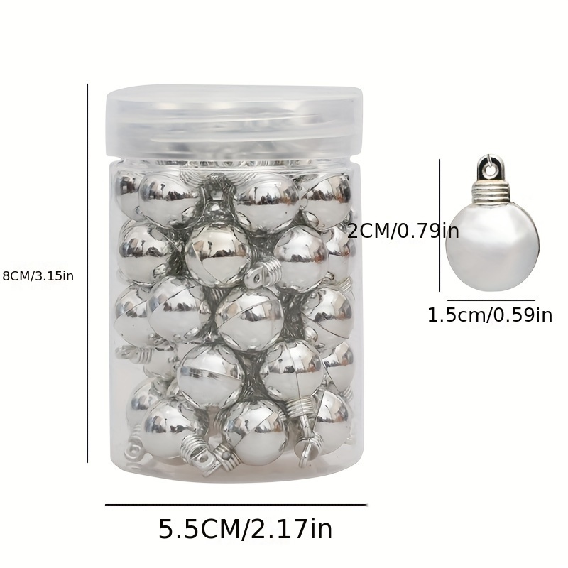 Image of 48 Christmas Balls 1.5cm Electroplated Smooth Christmas Mini Hanging Balls Christmas Tree Decorative Christmas Balls Mini Hanging Balls Christmas Tree Ornaments