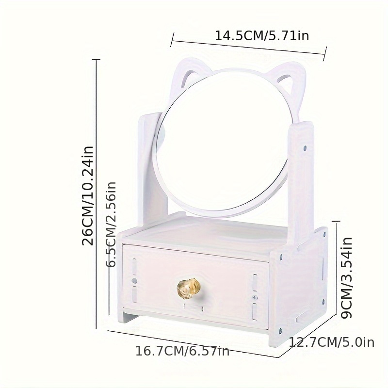 1pc Specchio Trucco Cassetto Portaoggetti Specchio Toeletta - Temu Italy