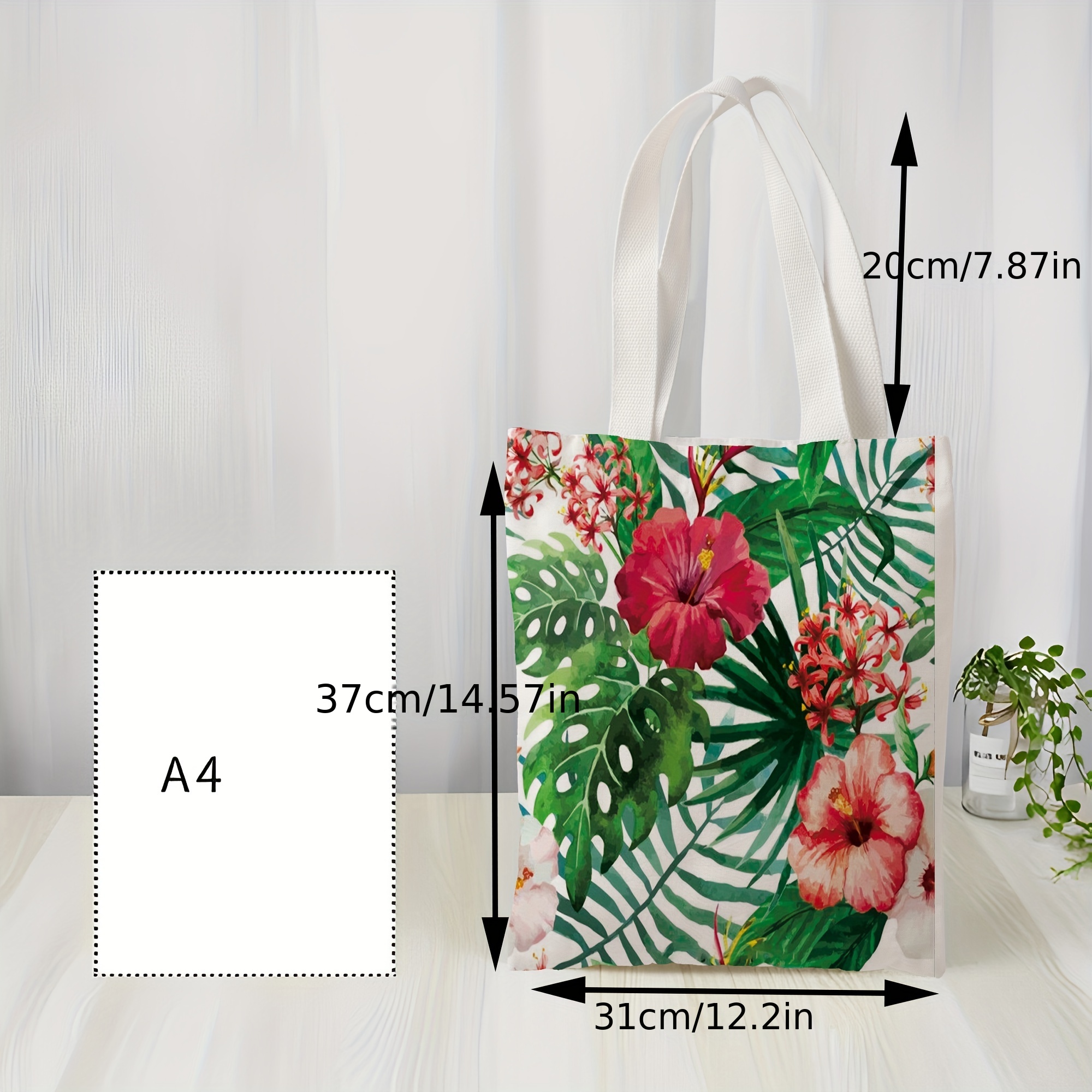 Aesthetic Hibiscus Flower Tote Bag 