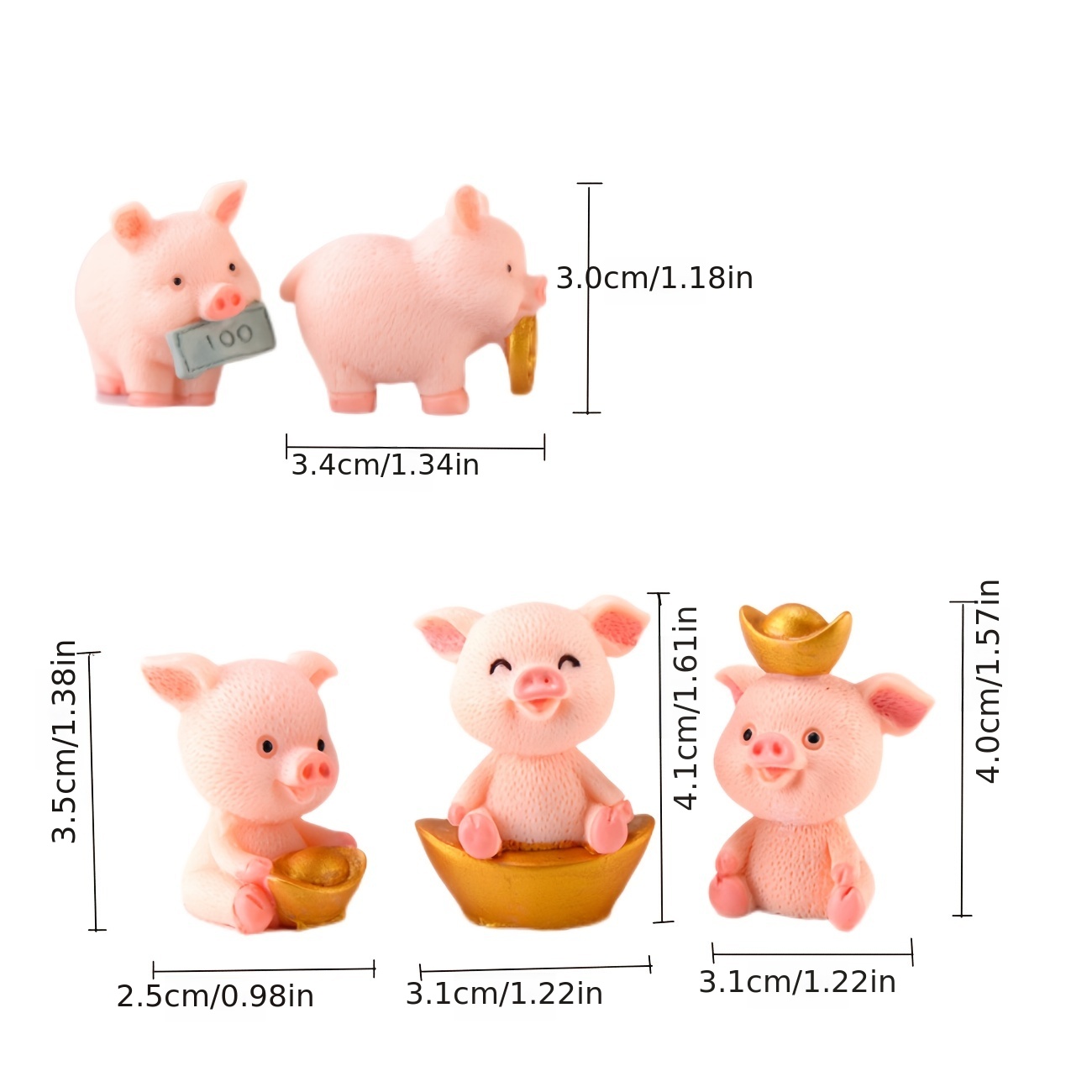 Resin Mini Pigs 4pk - Discount Craft