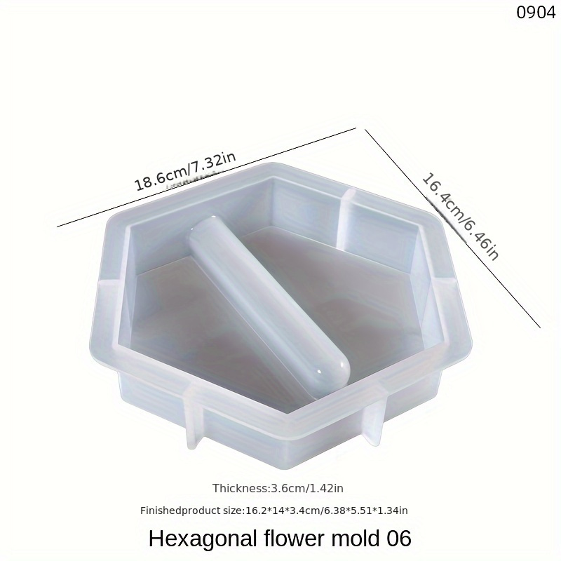 Vase Resin Molds, Heart Hexagon Epoxy Resin Molds Silicone Molds For Resin Hydroponic Plant Propagation Station Flower With Tubes Home Decor