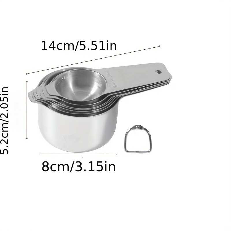 Measuring Cups With Engraved Measurements, 18/8 Stainless Steel Measuring  Cup Set With Ring Connector, Nesting Metal Measuring Cup Set For Dry,  Liquid Ingredients, Cooking & Baking - Temu Netherlands