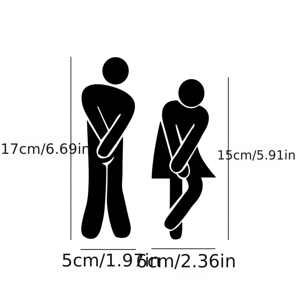 Creative Bathroom Sign Wall Sticker - Man and Woman Toilet Decor