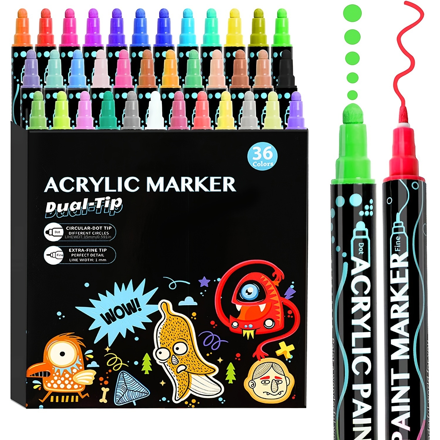 Acrylic Double headed Colored Marker Set Quick - Temu