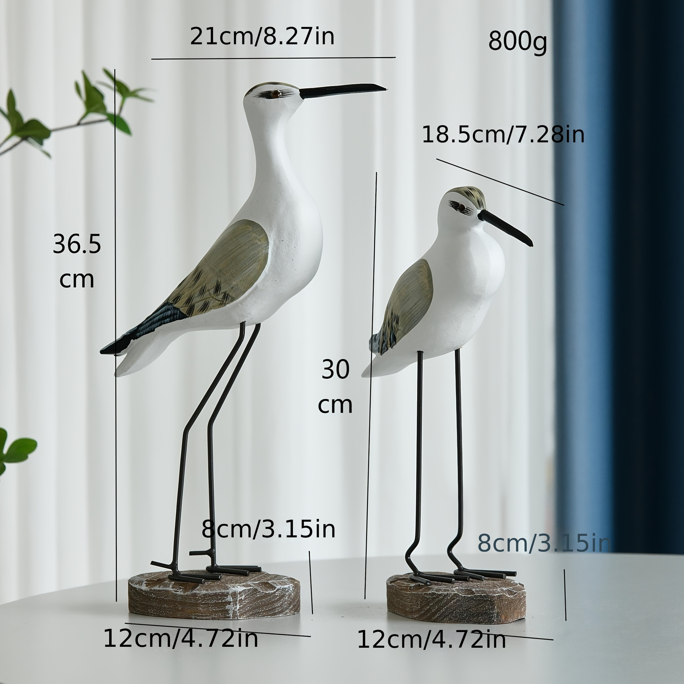 Image of 2pcs Handmade Carved Wooden Seagull Ornaments, Nautical Theme Bird Decorations Suitable For Living Room, Tv Cabinet, Entrance, Adult Room, Garden, Decoration, Unique Gift Ideas