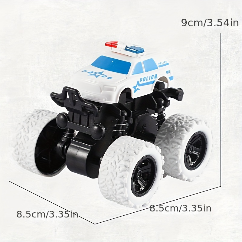 Friction-Driven Police Car Toy: Inertia 4WD, Durable, And Suitable for Ages 3-6