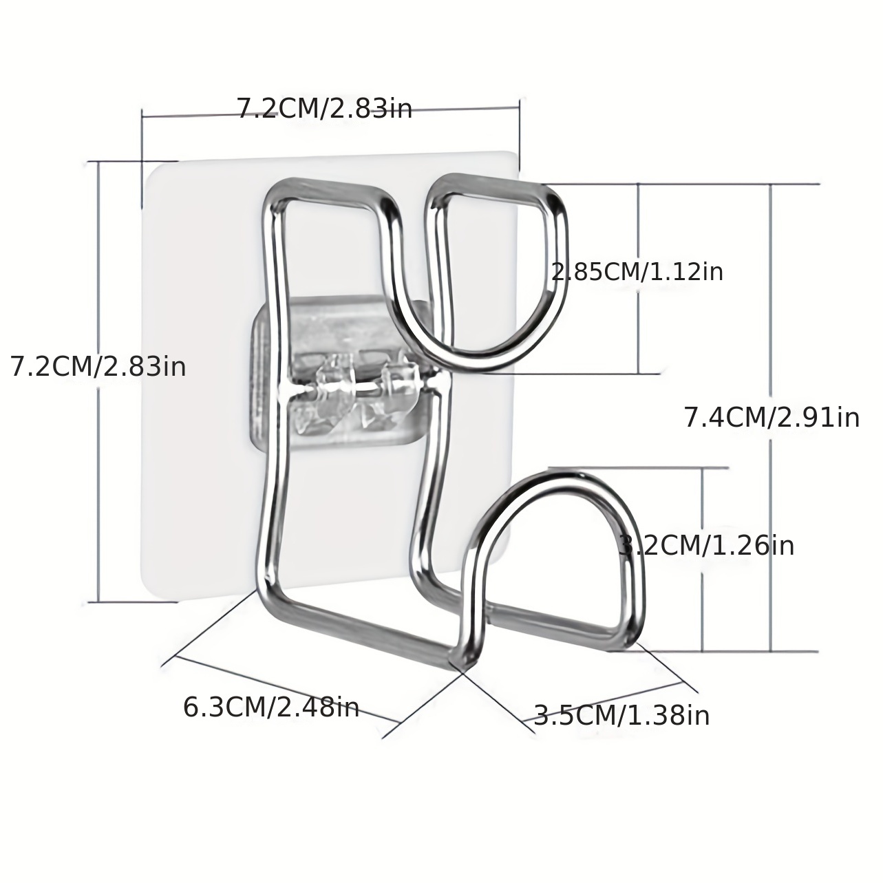 4pcs Stainless Steel Adhesive Hook Bathroom Wall Towel Basin Kitchen Storage Rac
