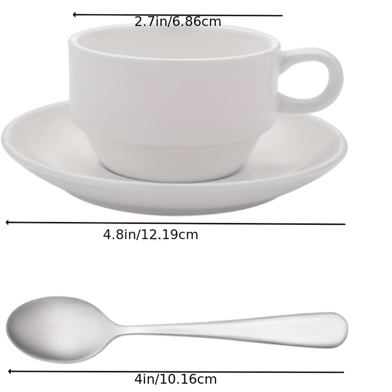 Espresso Coffee Cups Set Demitasses 2.5 oz 12 Pieces White Porcelain in  Gift Box