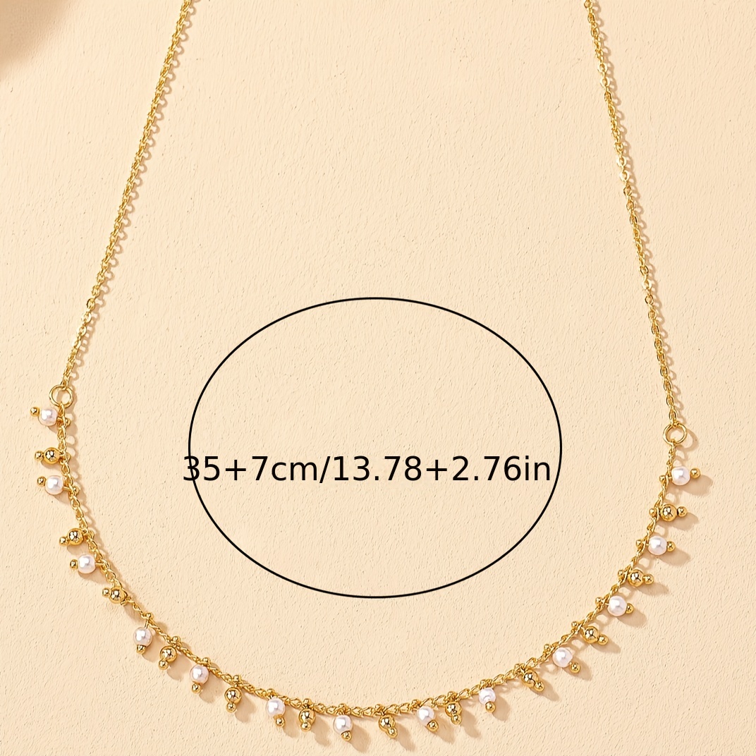 Faux Pearl Decor Necklace Elegant Short Clavicle Chain Necklace All Match  Jewelry Accessories For Women Girls