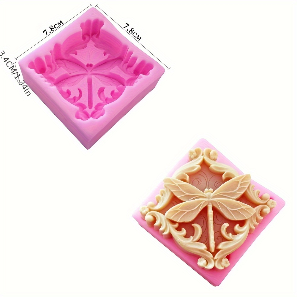 a set 3 soap molds shaped like butterflies dragonflies bees