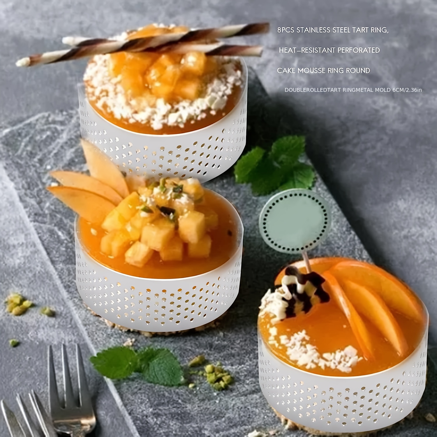 Cake Ring Molds Stainless Steel Dessert Mousse Molds With - Temu United  Arab Emirates