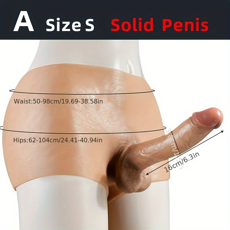 1pc Men's And Women's Piercing Pants, Silicone Integrated Piercing Pants, Hollow Solid Simulation Dildo, Fake Penis Panties, Men's And Women's Joint Pulling Pants, Chunky Simulation Dildo