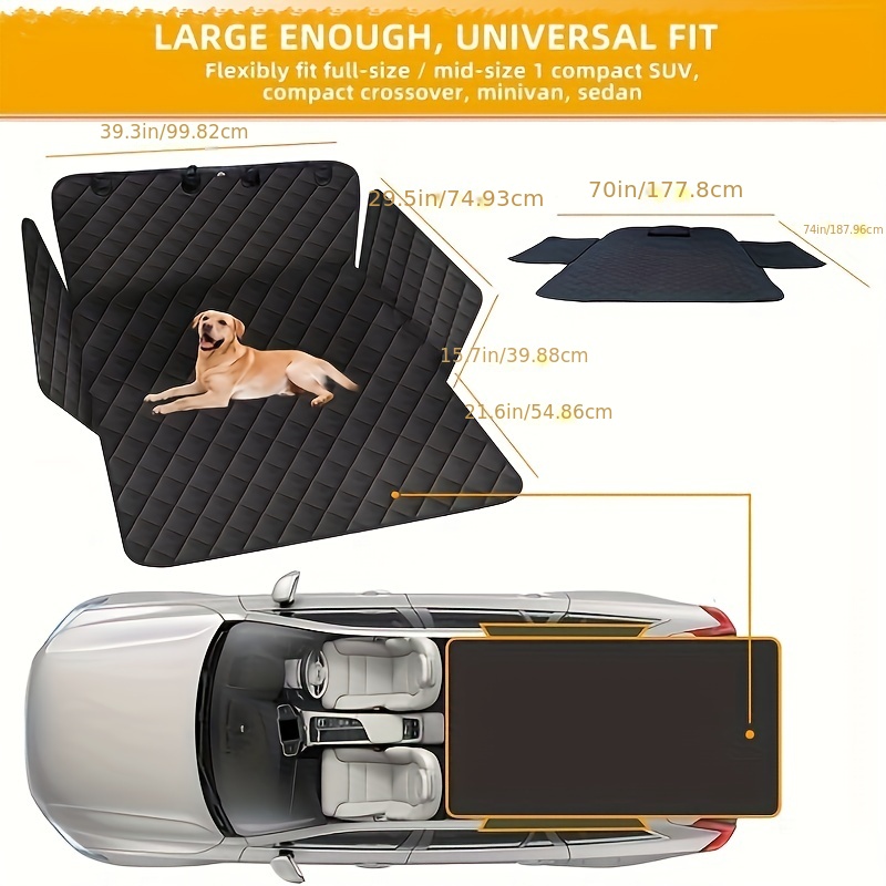Cargo Liner For Dogs, Water Resistant Pet Cargo Cover Dog Seat Cover Mat  With Bumper Flap Protector, Non-Slip, Large Size Universal Fit For SUVs