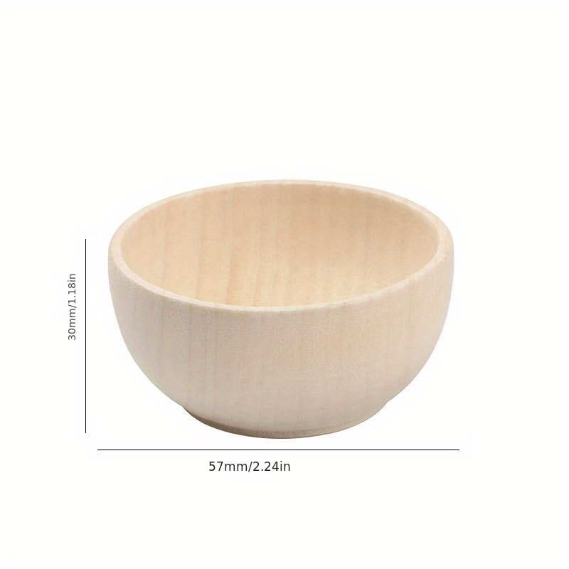 5pcs natural wooden bowls 30x57mm diy crafts home decor accents   paintable toys details 4