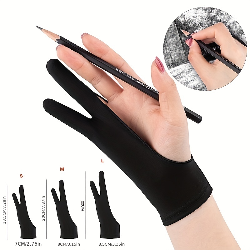  Articka Drawing Glove for Digital Drawing Tablet, iPad (Smudge  Guard, Two-Finger, Reduces Friction, Elastic Lycra, Good for Right and Left  Hand)(Large, Black) : Electronics