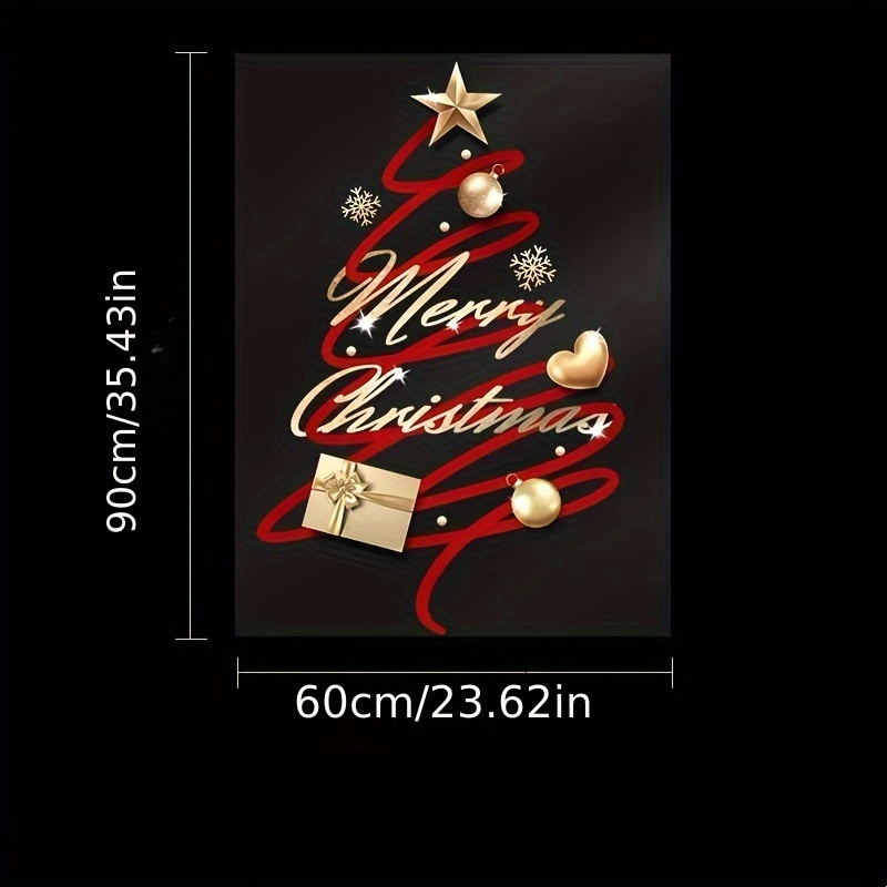 Image of 1pc Christmas Decoration Scene Layout Hd Double-sided Color Printing Static Stickers Window Stickers Glass Door Stickers Window Stickers