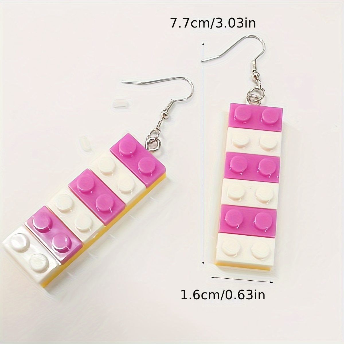 Colorful Building Block Dangle Earrings Y2K Ear Jewelry