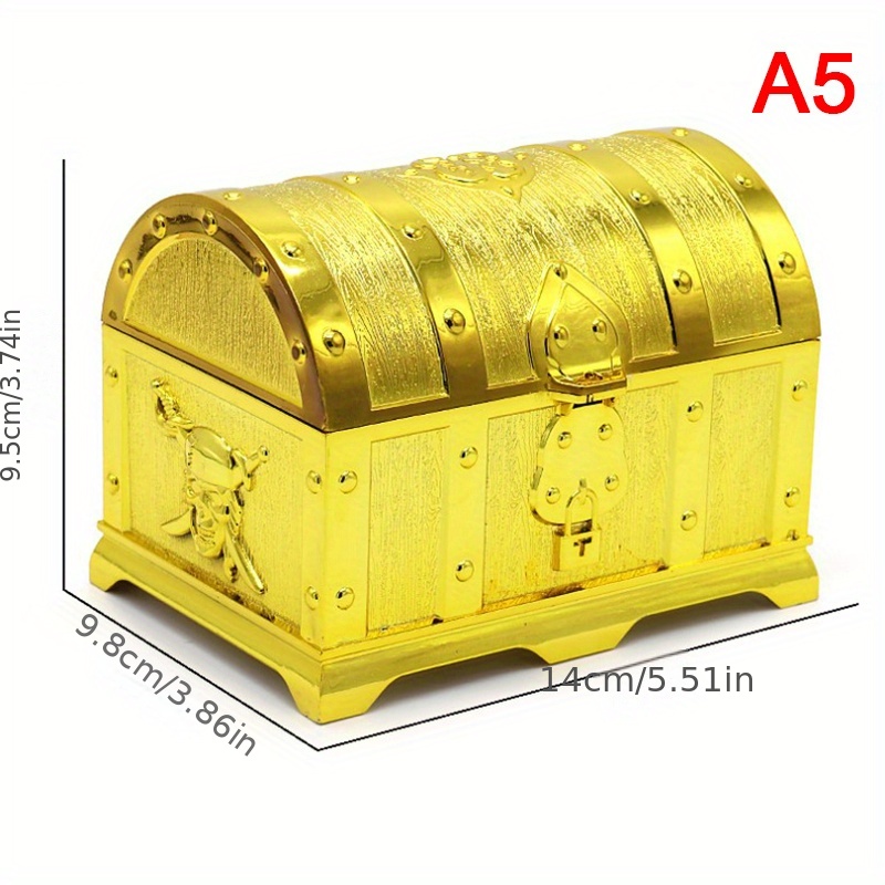 Retro Treasure Box With Lock for Party Favors Pirate Props