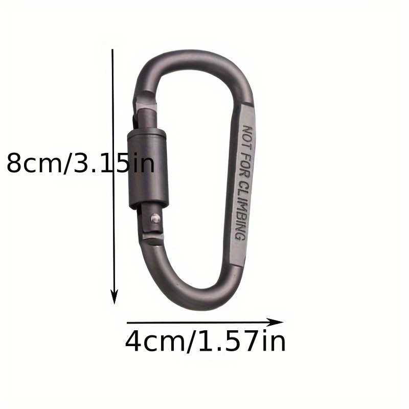 1pc Tactical D Keychain Shape Hook Buckle Clip Climbing Army Carabiner Fit  Outdoor Camping