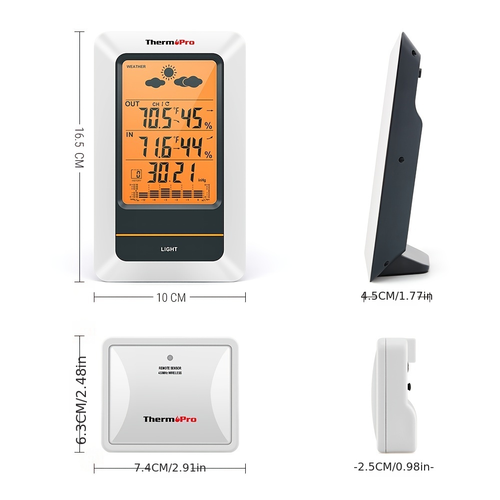 ThermoPro TP67 Rechargeable Wireless Indoor/ Outdoor Weather Station  Thermometer