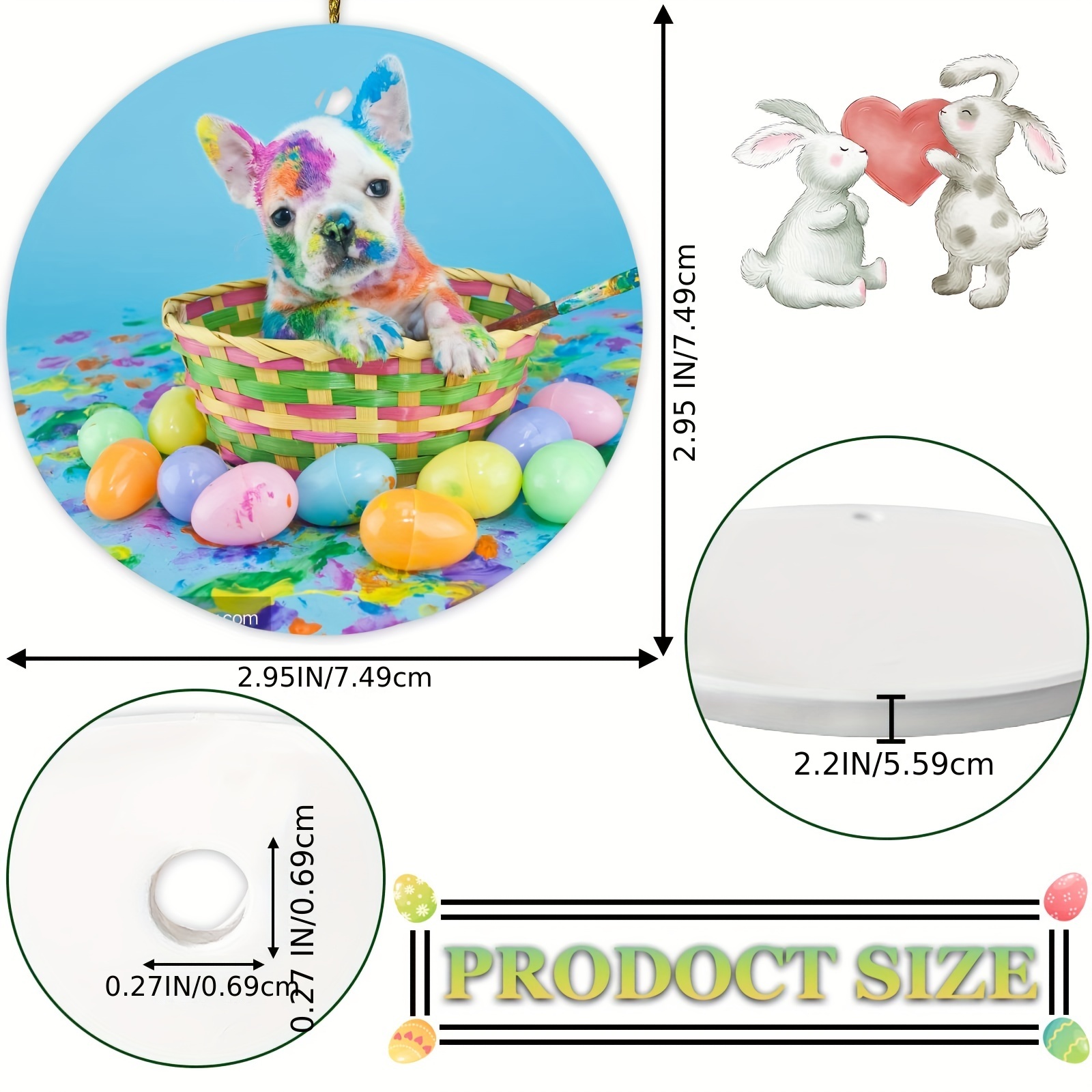 Sublimation Ceramic Ornaments Sublimation Ornament Blanks Bulk Ceramic Discs Ornament for Heat Press Printing White Round Porcelain Ornament