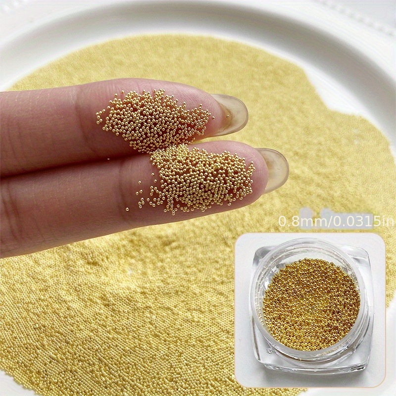 Metallic Caviar Beads for Nail Art Gold Assorted Sizes